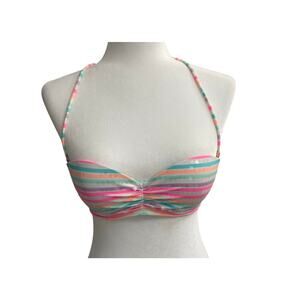 Victoria’s Secret Women's  Stripped Sequined Bikini Top Size 34 C